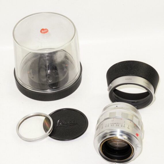 Leica 50/1,4 Summilux M Chrome "Wetzlar" with Leica E43 UVA filter & Metal Hood Mint-