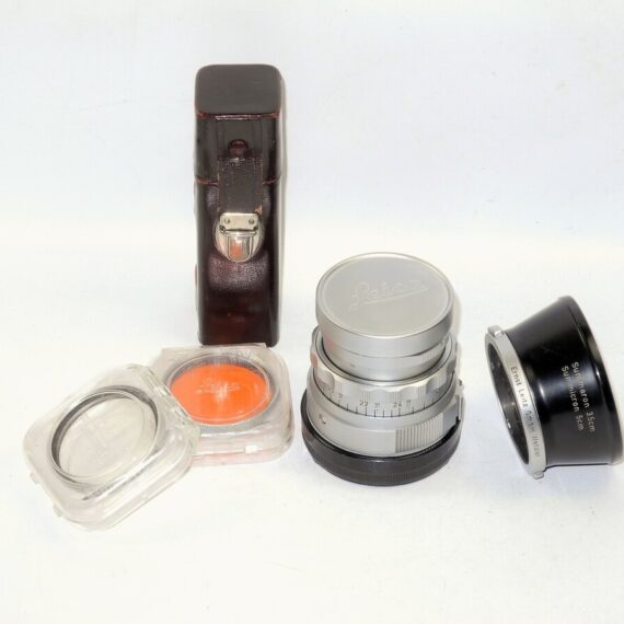 Leica 50/2 Summicron Dual Range with Box,Eyes,Filters,caps  & Hood Mint- / SOLD