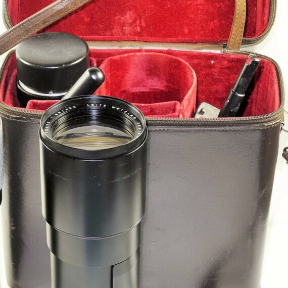 Leica 400/6,8 Telyt-R Cat#11960  (1977) With caps with shoulder stock,& Leica case Ex++