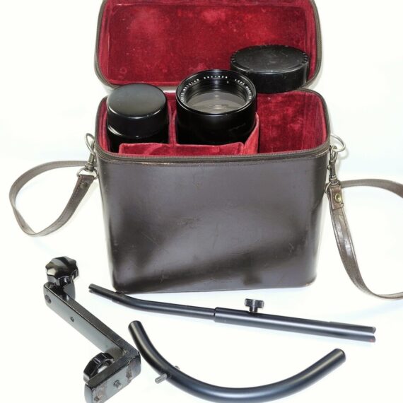 Leica 400/6,8 Telyt-R Cat#11960  (1977) With caps with shoulder stock,& Leica case Ex++