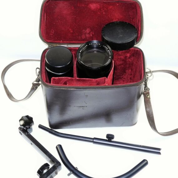 Leica 400/6,8 Telyt-R Cat#11960  (1977) With caps with shoulder stock,& Leica case Ex++