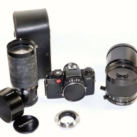 Leica R4 camera with Leica motor winder & Two Tamron Lenses 70-210mm & 500mm lens Ex+/Ex++ / Free shipping
