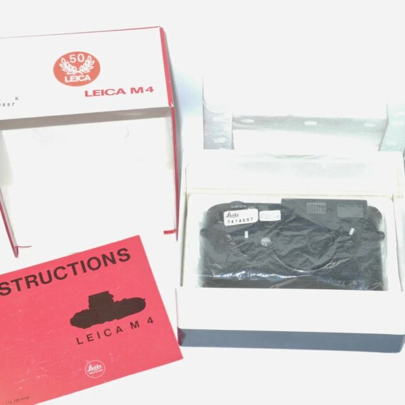 Leica M4 black chrome 50th Jahre anniversary in original box,Leica MR meter black manual,cap Mint/- SOLD