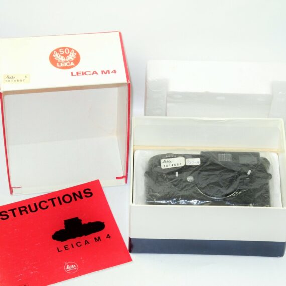 Leica M4 black chrome 50th Jahre anniversary in original box,Leica MR meter black manual,cap Mint/- SOLD