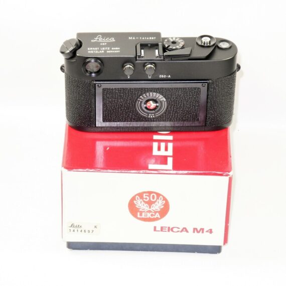 Leica M4 black chrome 50th Jahre anniversary in original box,Leica MR meter black manual,cap Mint/- SOLD