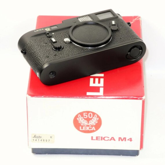 Leica M4 black chrome 50th Jahre anniversary in original box,Leica MR meter black manual,cap Mint/- SOLD