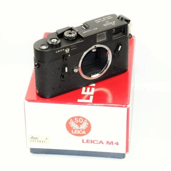 Leica M4 black chrome 50th Jahre anniversary in original box,Leica MR meter black manual,cap Mint/- SOLD