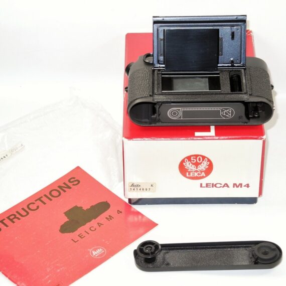 Leica M4 black chrome 50th Jahre anniversary in original box,Leica MR meter black manual,cap Mint/- SOLD