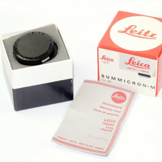 LEICA LEITZ 50MM SUMMICRON-M F2 70 JAHRE 1913-1983 BLACK 11819 LENS +BOX! MINT-  / SOLD