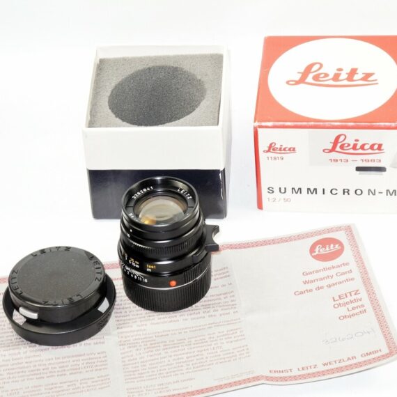 LEICA LEITZ 50MM SUMMICRON-M F2 70 JAHRE 1913-1983 BLACK 11819 LENS +BOX! MINT-  / SOLD