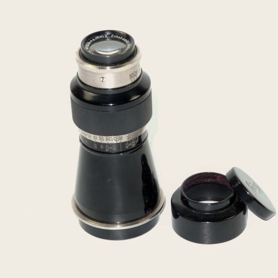 Leica 10,5cm f6,3 "Mountain Elmar" Black Nickel Finish complete with original  hood & caps Ex++/Mint- Nice