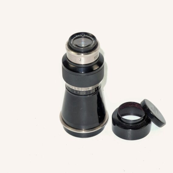 Leica 10,5cm f6,3 "Mountain Elmar" Black Nickel Finish complete with original  hood & caps Ex++/Mint- Nice