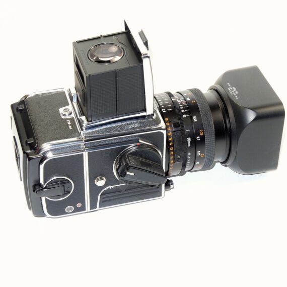 Hasselblad 203FE Film Camera Set w/ FE 80mm F2.8 Lens + E12 Film Back ,Hood,Filter Mint/LN-