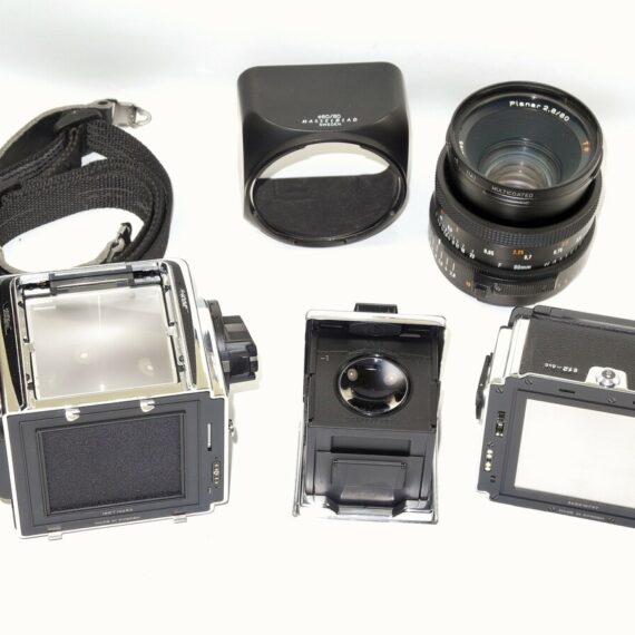 Hasselblad 203FE Film Camera Set w/ FE 80mm F2.8 Lens + E12 Film Back ,Hood,Filter Mint/LN-