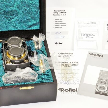 Rolleiflex Rollei 2.8 GX 75 Years Limited 1920-95 w/Box,Cards Like New / Call or email for price