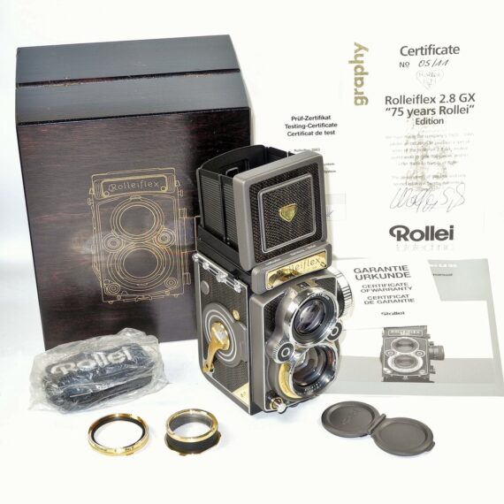 Rolleiflex Rollei 2.8 GX 75 Years Limited 1920-95 w/Box,Cards Like New / Call or email for price