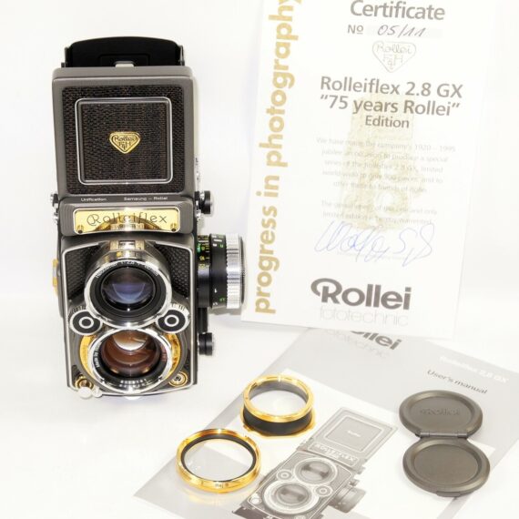Rolleiflex Rollei 2.8 GX 75 Years Limited 1920-95 w/Box,Cards Like New / Call or email for price