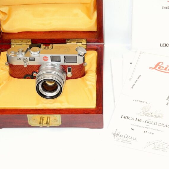 Leica M6 Gold Dragon 1995 Anniversary Limited edition camera set Sold with Leica 50mm f/2 matching lens, Leica special wooden box, warranty cards LN- /SOLD