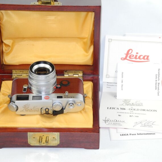 Leica M6 Gold Dragon 1995 Anniversary Limited edition camera set Sold with Leica 50mm f/2 matching lens, Leica special wooden box, warranty cards LN- /SOLD