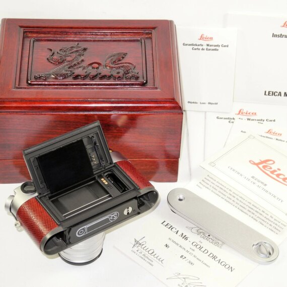 Leica M6 Gold Dragon 1995 Anniversary Limited edition camera set Sold with Leica 50mm f/2 matching lens, Leica special wooden box, warranty cards LN- /SOLD