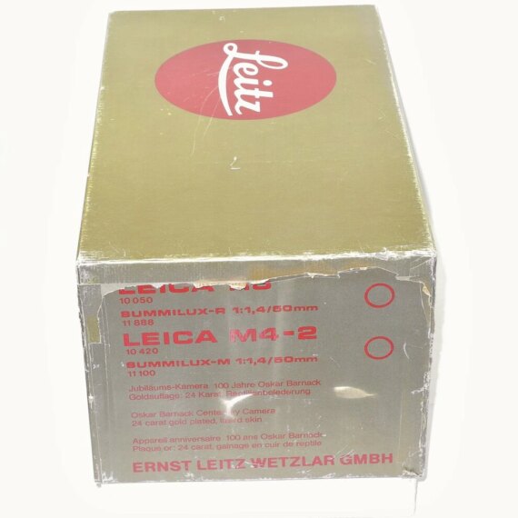 Leica M4-2 W/ Leica 50mm f:1.4 Summilux lens  Gold 100 JAHRE OSKAR BARNACK Edition W/box,cards,hood,caps,Mint/LN- / SOLD