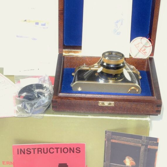 Leica M4-2 W/ Leica 50mm f:1.4 Summilux lens Gold 100 JAHRE OSKAR BARNACK Edition W/box,cards,hood,caps,LN/- SOLD