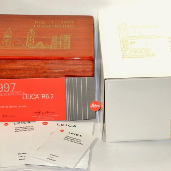 LEICA R6.2 Gold “July 1, 1997 Hong Kong” commemorative Set with Summicron-R 50mm f/2 lens W/Box,case ,papers LN- /Free Shipping