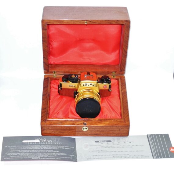 LEICA R6.2 Gold “July 1, 1997 Hong Kong” commemorative Set with Summicron-R 50mm f/2 lens W/Box,case ,papers LN- /Free Shipping