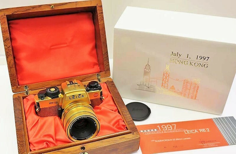 LEICA R6.2 Gold “July 1, 1997 Hong Kong” commemorative Set with Summicron-R 50mm f/2 lens W/Box,case ,papers LN- /Free Shipping