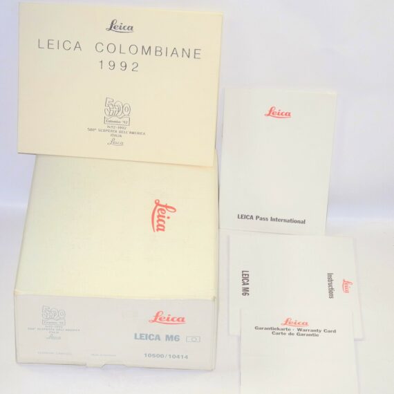 Leica M6 Colombo 1992 Special 500th Anniversary Edition rangefinder camera (only) /Box ,cards LN- / SOLD