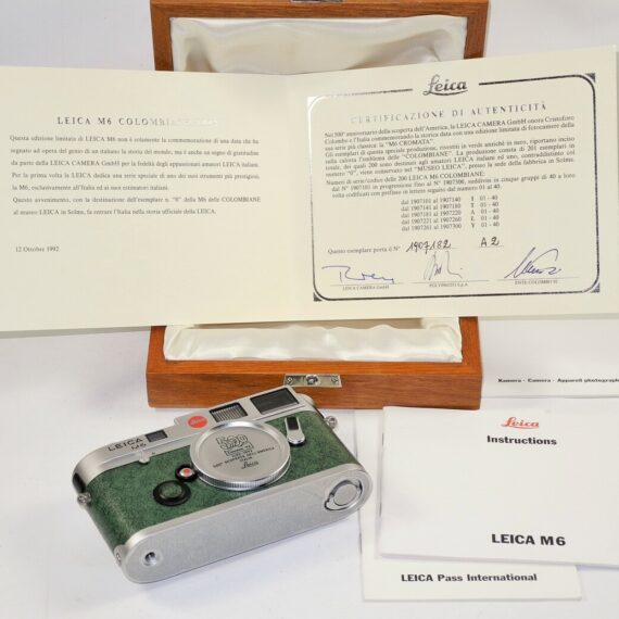Leica M6 Colombo 1992 Special 500th Anniversary Edition rangefinder camera (only) /Box ,cards LN- / SOLD