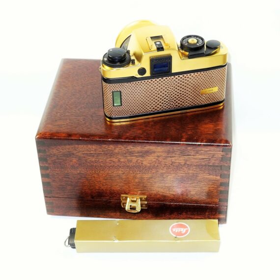LEICA LEITZ R4 24KT GOLD camera set W/Leica 50MM SUMMILUX-R F1.4 Gold LENS, Original Box, Warranty Cards,Manuals,wood Box,Strap,Caps Mint/LN- / SOLD