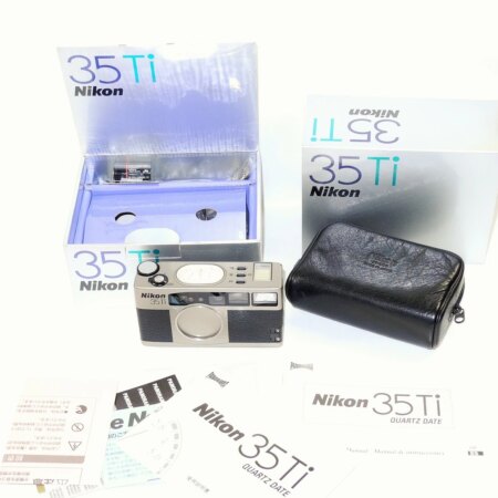 Nikon 35 Ti Date Quartz Compact 35mm Point & Shoot Film Camera W/Box,case,strap, warranty cards,manual LN- / Sold