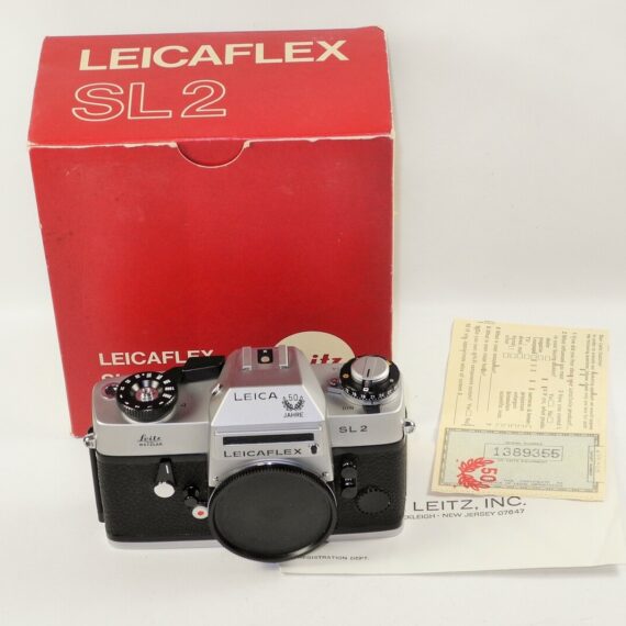 Leica Leicaflex SL2 "50 Jahre" Anniversary chrome camera w/Box,cards M/LN- / SOLD