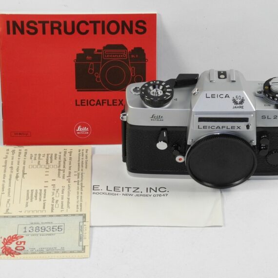 Leica Leicaflex SL2 "50 Jahre" Anniversary chrome camera w/Box,cards M/LN- / SOLD