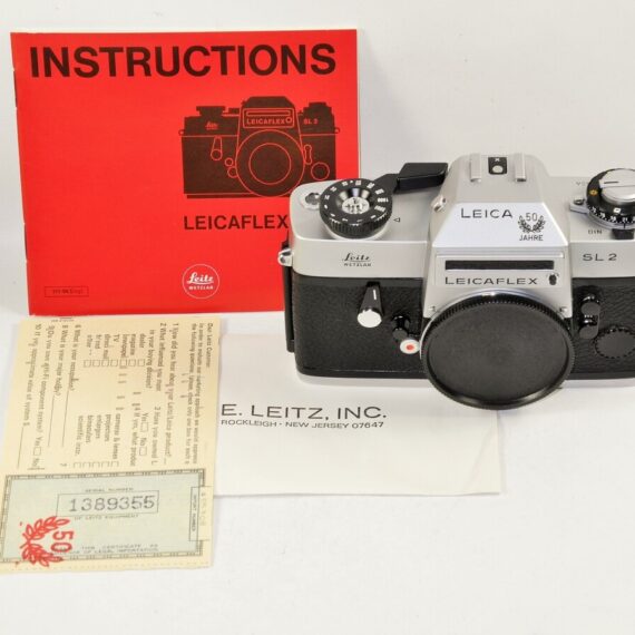 Leica Leicaflex SL2 "50 Jahre" Anniversary chrome camera w/Box,cards M/LN- / SOLD