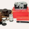Leica IIIg camera set With 50/3,5 Red scale Elmar & 90mm f4 Elmar  Leica Case,Box,caps,hood Ex++/M- / Free shipping (USA)