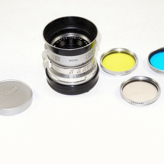 Leica 35/2 Summicron Chrome First Version With Leica Filters , Leica IROOA hood Mint- RARE /SOLD