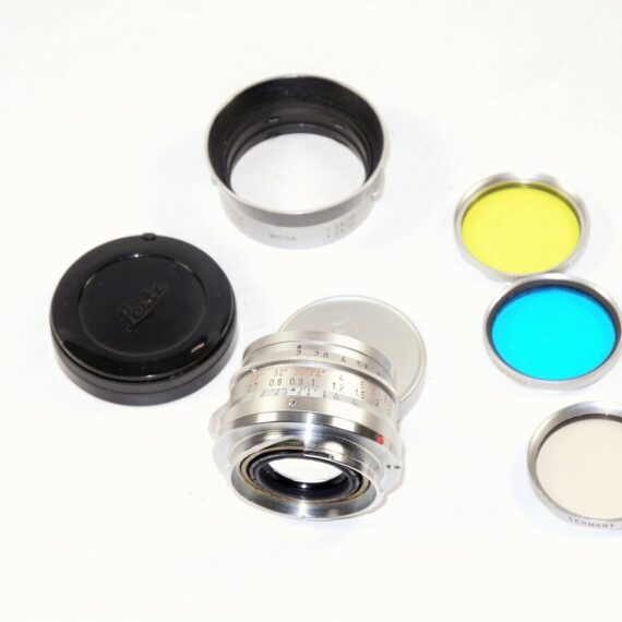 Leica 35/2 Summicron Chrome First Version With Leica Filters , Leica IROOA hood Mint- RARE /SOLD