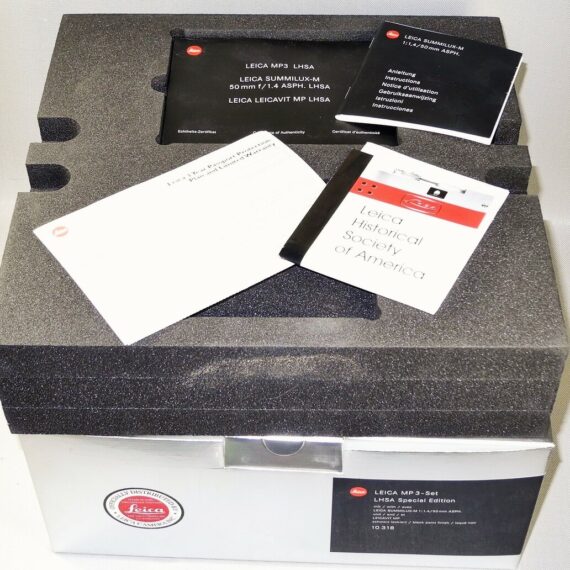 Leica MP3 LHSA SPECIAL EDITION BLACK PAINT Set Cat # 10318 Mint/ L.New- / SOLD