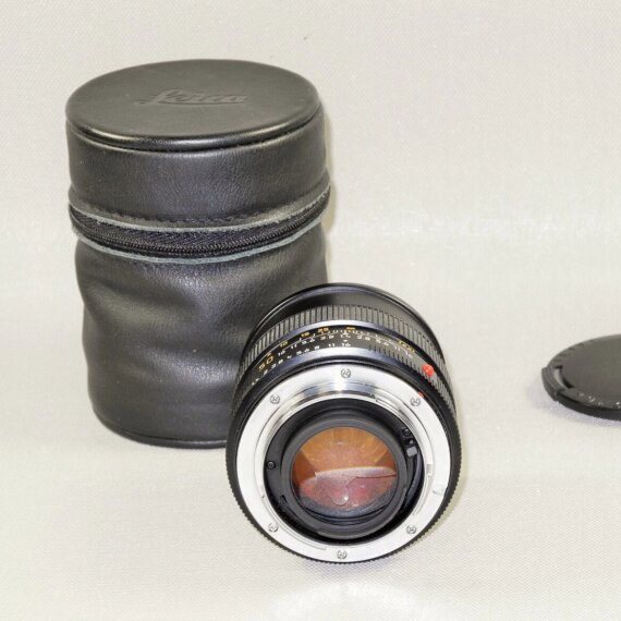 Leica 50/1,4 Summilux-R ( E55) Built in hood version Cat #11777 W/Caps and Case Mint- / WANTED