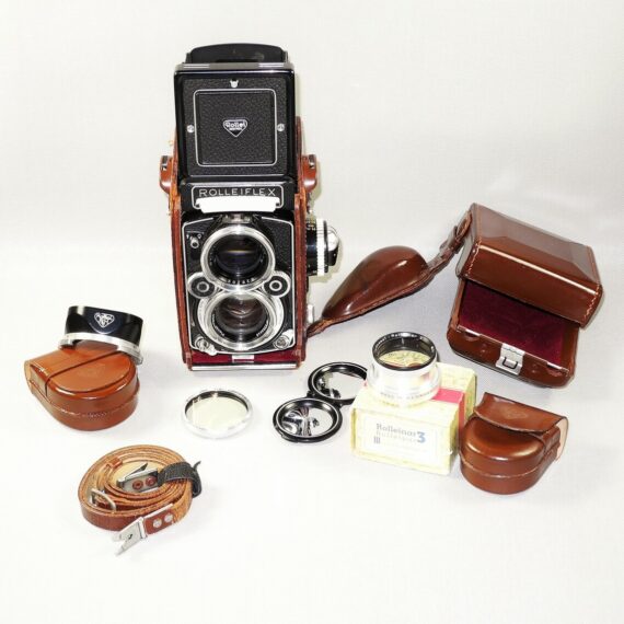 Rolleiflex 2.8F Planar TLR "white face"  w/Case,filter,Hood, Rolleinar 3 Mint- / Free shipping(USA)