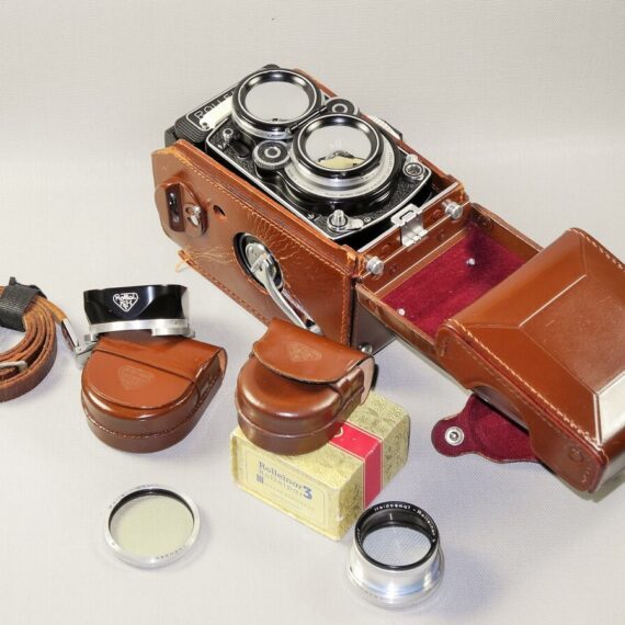 Rolleiflex 2.8F Planar TLR "white face"  w/Case,filter,Hood, Rolleinar 3 Mint- / Free shipping(USA)