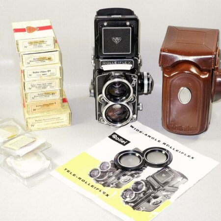 ROLLEI-WIDE CAMERA W/55mm Carl Zeiss DISTAGON lens Sold W original case & 10 x Bay VI Rollei filters, Rollei Bay VI hood Mint- / Just Overhauled/ SOLD