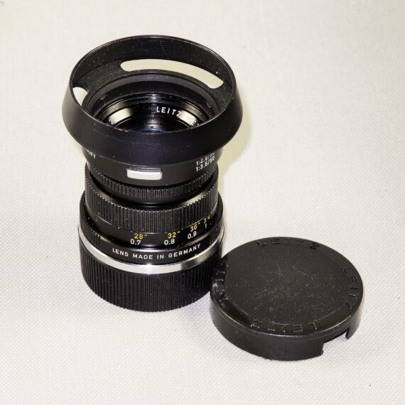 Leica 50/2 Summicron-M black lens cat #11817 (1969) Type III (Sold with Leica metal hood & caps Ex++