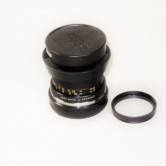 Leica 50/2 Summicron-M black lens cat #11817 (1970) Type III Sold with Leica 12585 metal hood,filter & caps Ex++/Mint-