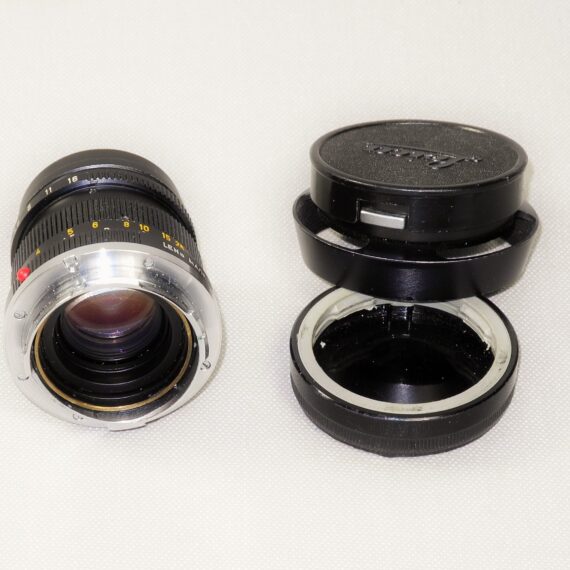 Leica 50/2 Summicron-M black lens cat #11817 (1970) Type III Sold with Leica 12585 metal hood,filter & caps Ex++/Mint-