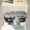 Leica M3 Chrome Single Stroke camera with Leica 50/2 Rigid Summicron in box,case & manual Mint- / SOLD