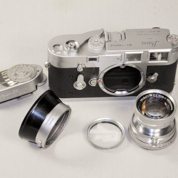 Leica M3 Single Stroke with Leica 50/2 Summicron-Col lens,Hood,Filter,Meter Ex+/++
