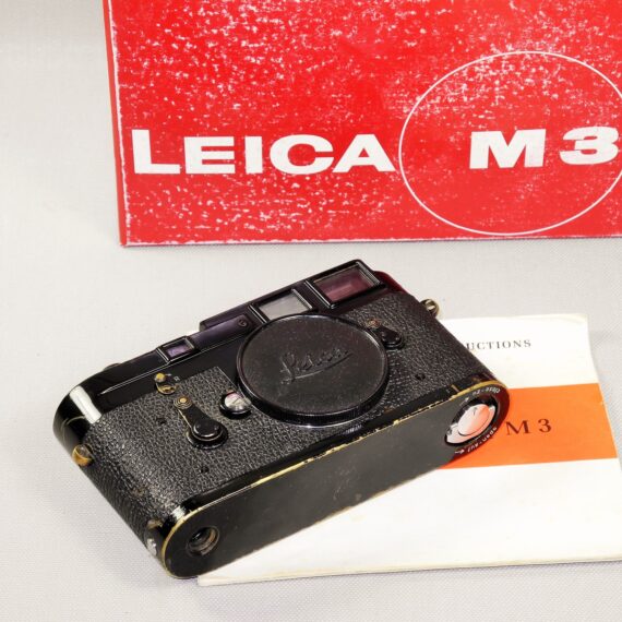 Leica M3 black paint single stroke camera with box, Leather case, manual (recently overhauled) Ex+/Ex++ /SOLD